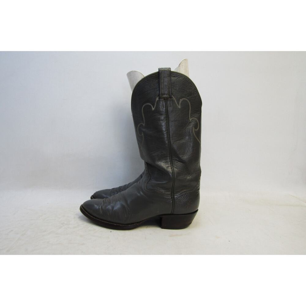 Hondo Mens Size 9.5 D Gray Leather Roper Cowboy Western Boots